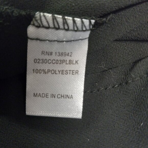 Charming Charlie Size Small Blouse Sleeveless Black Yellow Button Detail Sheer - Picture 7 of 8